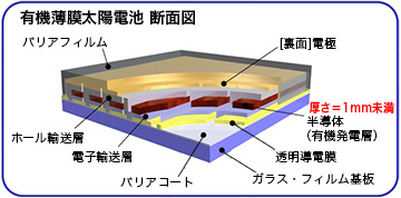 有機薄膜太陽電池断面図